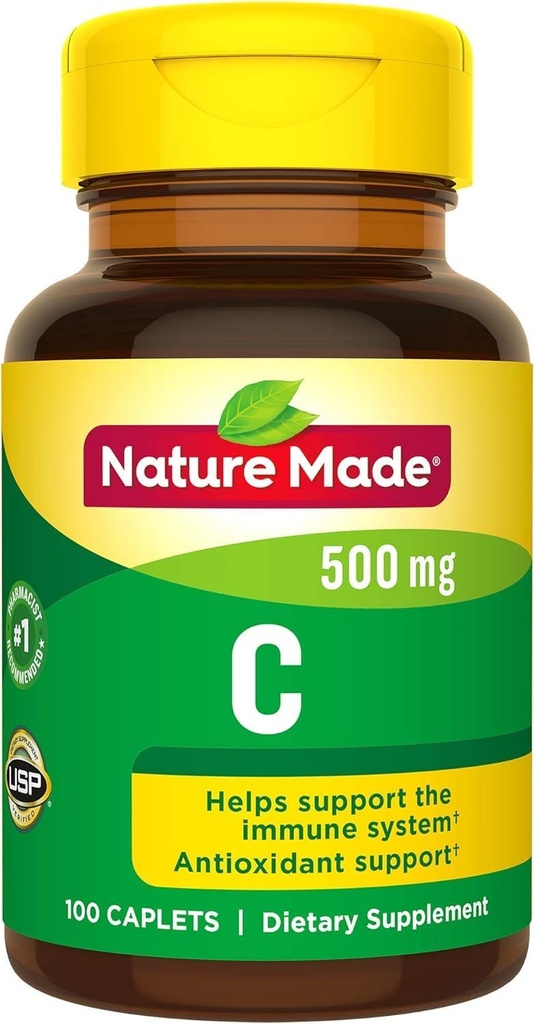 Φύση Φτιαγμένη Βιταμίνη C 500 mg Caplets 100 Ct