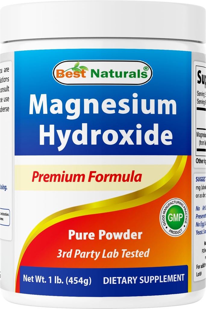Best Naturals Μαγνήσιο Hydroxide σκόνη - 380mg Στοιχειακού Μαγνήσιου ανά σερβιρίσματος - 454 Σερβίρει ανά κοντέινερ - 1 λίρα