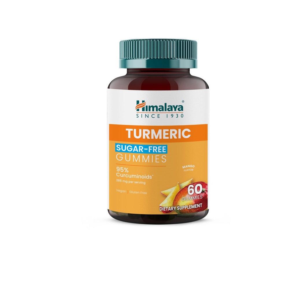 Himalaya Turmeric Sugar-Free Gummies, Herbal Gummy Supplement for Joint Support, Mango Flavor, Vegan, Gluten Free, 300 mg, 60 Gummies