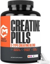 Χάπια Crazy μυών Creatine, 5g 3X καθαρής κρεατίνης μονοένυδρη, πριν από την προπόνηση Μαζική Μάζα Κεραυνός, Υψηλή Απορρόφηση Εύκολο να λάβει τρειςAtine 3 τύπου Βέλτιστη απόδοση για την ανάπτυξη Lean, 90 δισκία