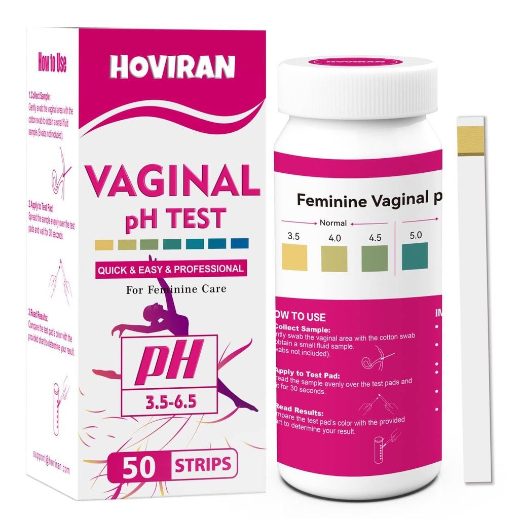 Vaginal pH Test Strips for Woman, 50 ct Yeast Infection & BV Monitor Test | At Home Feminine pH Test Kit, Reliable Women pH Testing for Acidity & Alkalinity Balance
