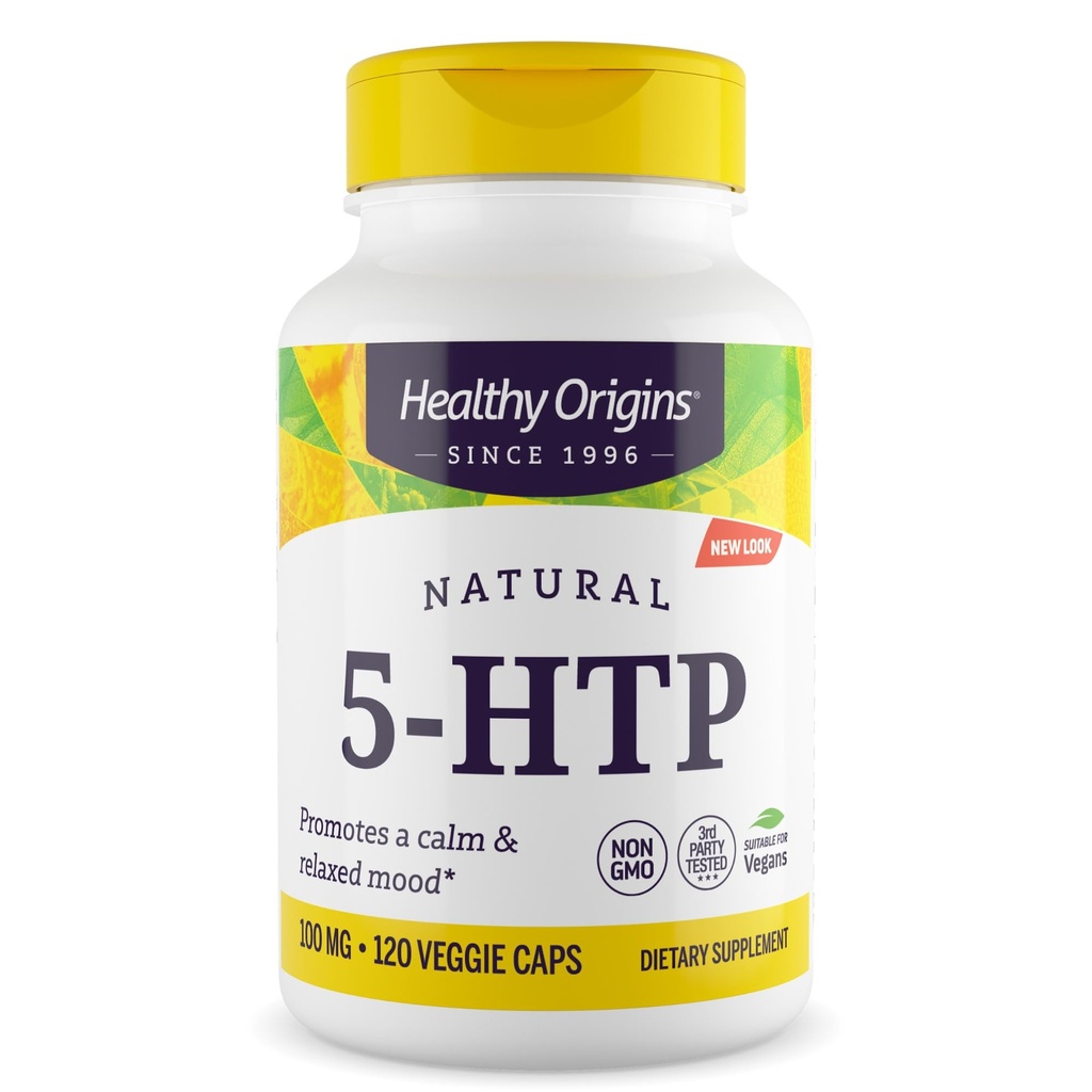 Υγιεινή προέλευση - 5-HTP 100mg, 120 κάψουλες λαχανικών, (5-υδροξυθρυπτοφάνη), μη ΓΤΟ, χωρίς γλουτένη, Vegan