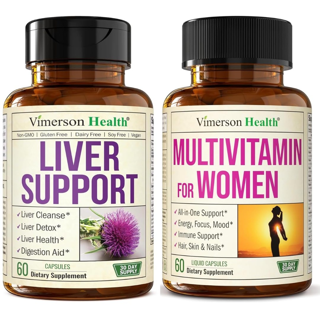 Vimerson Health Liver Cleanse & Women’s Liquid Multivitamin – Daily Detox & Vitality Support for Women