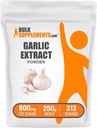 BulkSupplements.com Σκόρδο εκχύλισμα σκόνης - συμπλήρωμα σκόρδου, συμπλήρωμα βοτάνων, Allium Sativum - Herbal & Gluten Free, 800mg ανά υπηρεσία, 250g (8,8 oz) (πακέτο του 1)