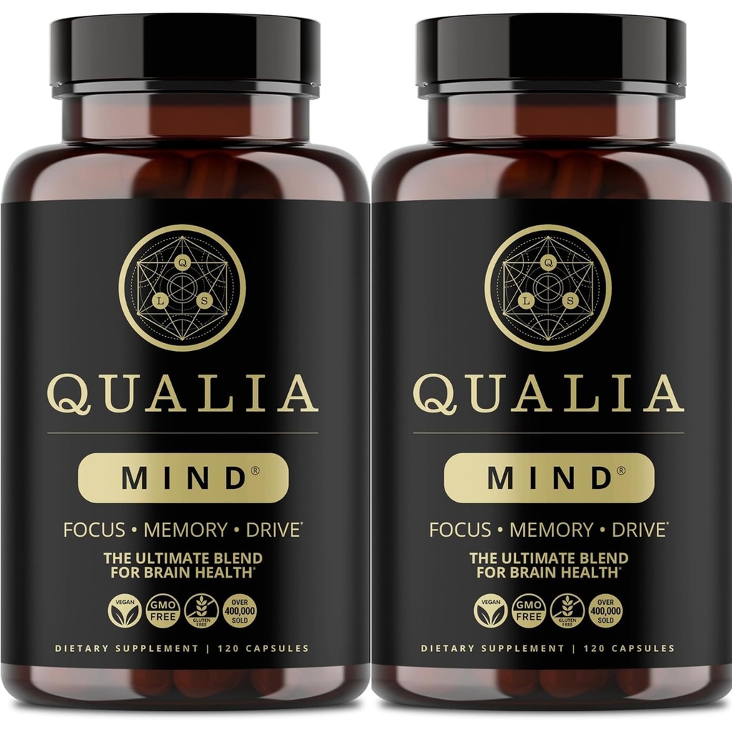 Qualia Mind | The Ultimate Blend for Brain Health* | Doctor-Formulated Nootropic to Fuel Focus & Concentration* | Supports Long Term Brain Health| Maintain Drive & Productivity | 2 Month Supply