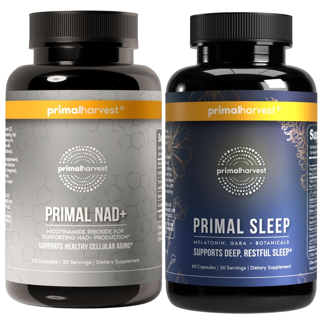 Primal Harvest Daily Two-Step Routine | NAD+ + Sleep | 2 Pack | 30 Day Supply