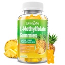 L-Methylfolate 15 mg Gummies with Methyl B12, Methylated B1, B2, B6, Active 5-MTHF & High Absorption - Supports Brain Health & Immune System, Pineapple Flavor, 60 Count