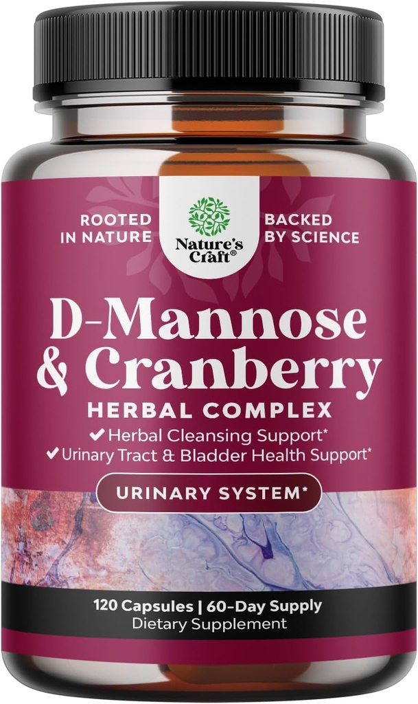 D Mannose με Cranberry συμπλήρωμα - Poent D Mannose 1000mg κάψουλες για την άμυνα των νεφρών Υποστήριξη & Καθαριότητα και ούρα Φυλλαδική υγεία για γυναίκες & άνδρες - Συμπλήρωμα για την υγεία της ουροδόχου κύστης για ενήλικες - 120 Count