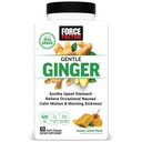 FORCE FACTOR Gentle Ginger Chews for Nausea Relief, Motion Sickness, and Morning Sickness, Ginger Supplement with Vitamin B6 for Digestive Support, Non-GMO, Honey-Lemon Ginger Flavor, 60 μαλακά μάσημα
