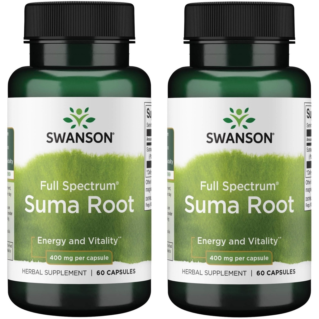 Swanson Full Spectrum Suma Root 400 mg 60 Caps (2 Pack)
