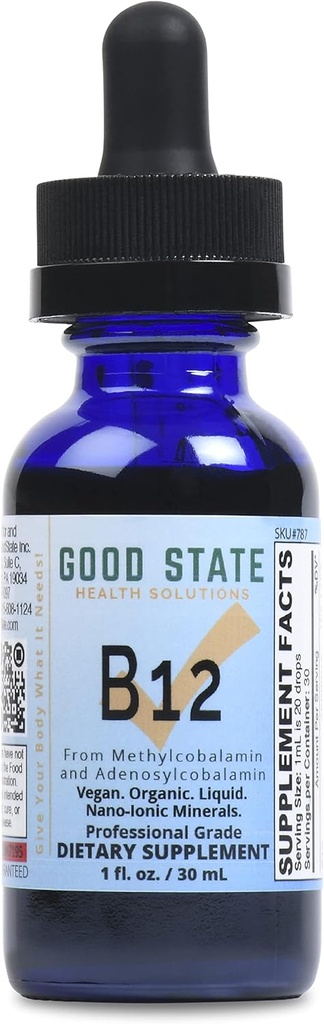 Good State ionic B12, Liquid Nano ιωνικό συμπλήρωμα διατροφής ανδρών και γυναικών, 1 φιάλη ουγγιάς