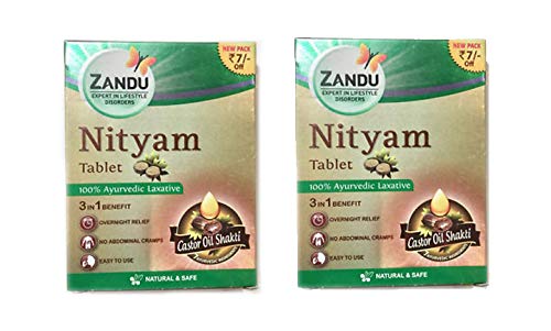 Zandu Ayurvedic Nityam Tablets | Made with 7 Ayurvedic Ingredients | Herbal Supplement for Bowel Movement | Helps in Body Detoxification & Nutrient Absorption | 10 Tabs (Pack of 12)