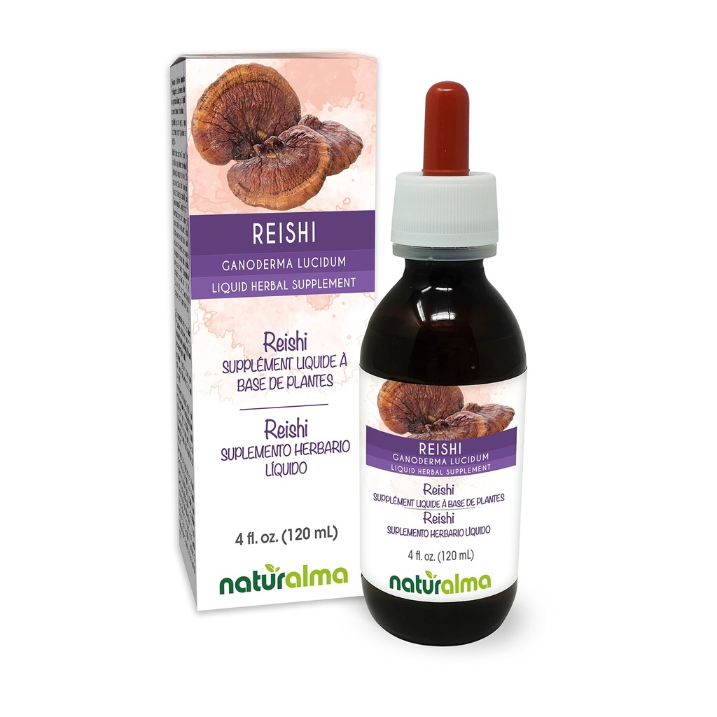 Naturalma Reishi (Ganoderma disvidum) Fungus ή Mushroom Alcohol-free Βάμμα - 4 fl oz Liquid Extract in Drops - φυτικό συμπλήρωμα - Vegan