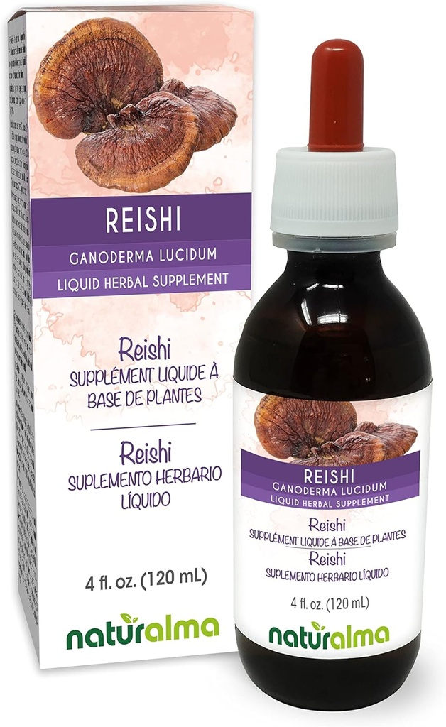 Naturalma Reishi (Ganoderma disvidum) Fungus ή Mushroom Alcohol-free Βάμμα - 4 fl oz Liquid Extract in Drops - φυτικό συμπλήρωμα - Vegan