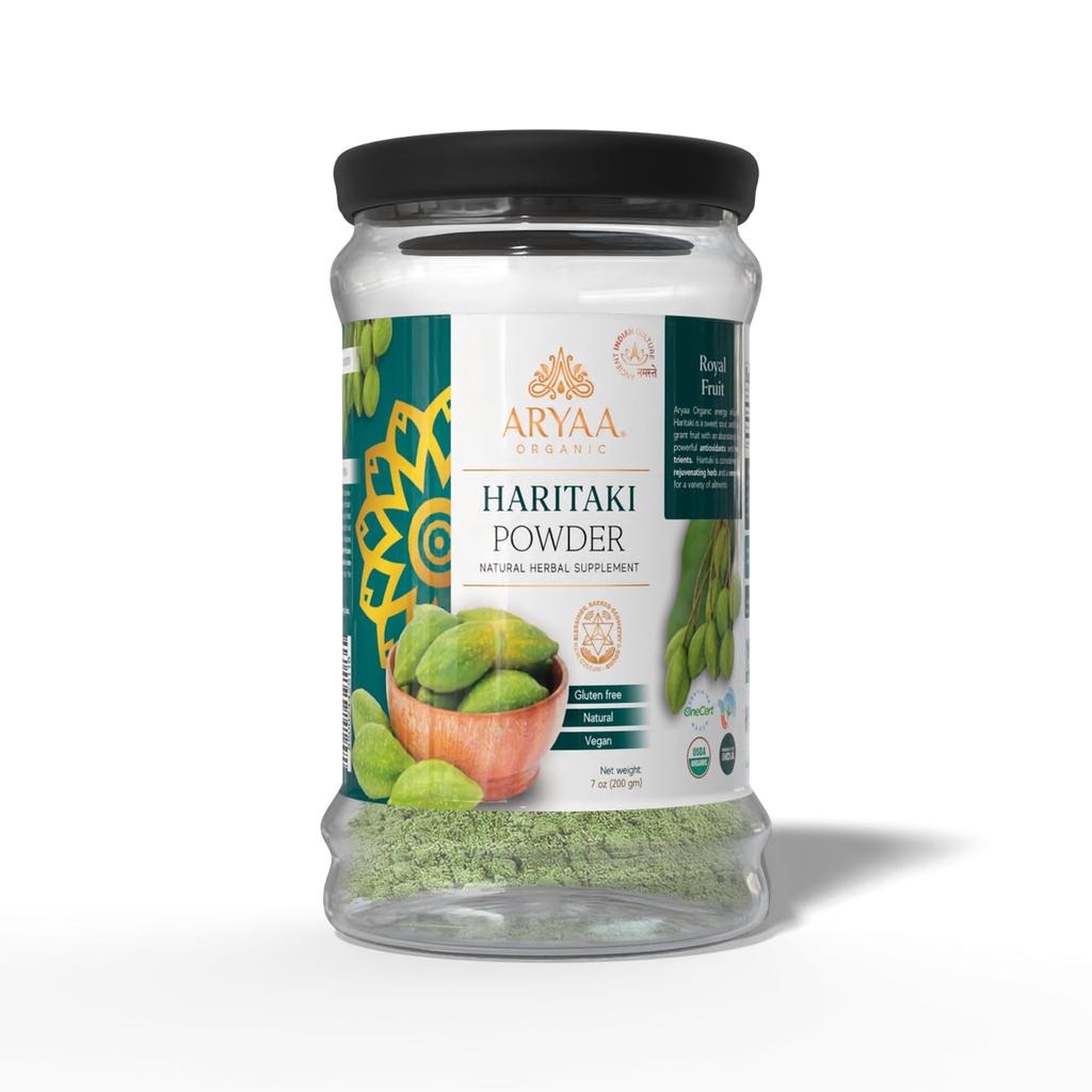 Haritaki Powder | Indian Walnut for Digestive Health, Detox, Skin Care & Cognitive Support | 100% Pure & Energy Infused