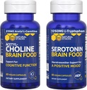 ΦΥΣΙΚΑ STACKS Acetylcholine Brain Food & Serotonin Brain Food Bundle - Υποστηρίζει μια θετική διάθεση και γνωστική λειτουργία * - 120 Σύνολο κάψουλες