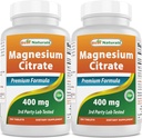 Best Naturals Μαγνήσιο Κιτρικό (Citrato de Magnesio) 400mg 250 δισκία (400 mg στοιχειώδους μαγνησίου ανά 2 δισκία) (2)