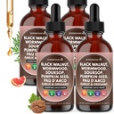 Wormwood Black Walnut Cleanse for Humans Drops Liquid Soursop Garlic Pumpkin Seed PAU D'Arco Oil of Oregano Turmeric Berberine Neem Extract Hull Bark Tincture - 8 oz