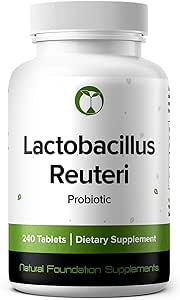 Lactobacillus Reuteri Probiotic Supplement 240 Δισκία 3 Δισεκατομμύρια CFU Προβιοτικά για Άνδρες & Γυναίκες Υποστηρίζει την Εντερική Επιπεφυκίτιδα & Υγεία των Ούρων (240, Lactobacillus Reuteri)