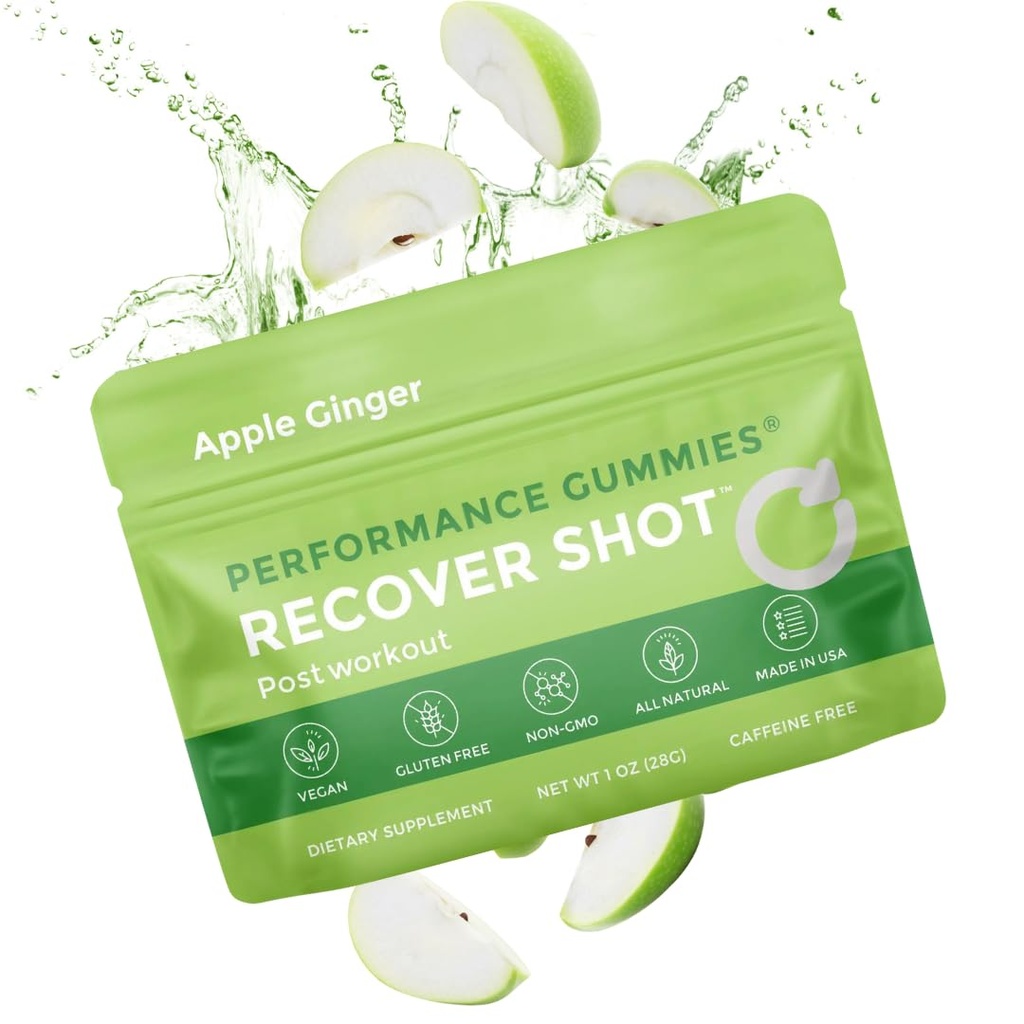 SGC Recover Gummies – 600mg BCAAs + Antioxidants – Fast-Acting Post-Workout Support for Muscles & Energy – On-The-Go Packets (Apple Ginger)