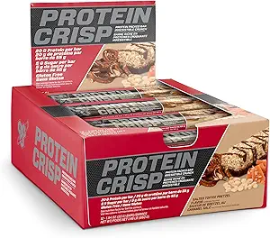 BSN Protein Crisp Bar, Salted Toffee Pretzel, 20 Gram Protein Snack Bars με Whey και Fiber, Gluten-free Crunchy Energy Bars για την προπόνηση, Fitness, On-the-Go, 12 Count