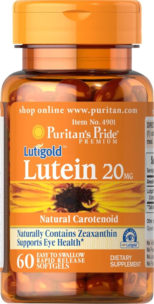 Puritan's Pride Lutein 20 mg με Zeaxanthin 60 Softgels