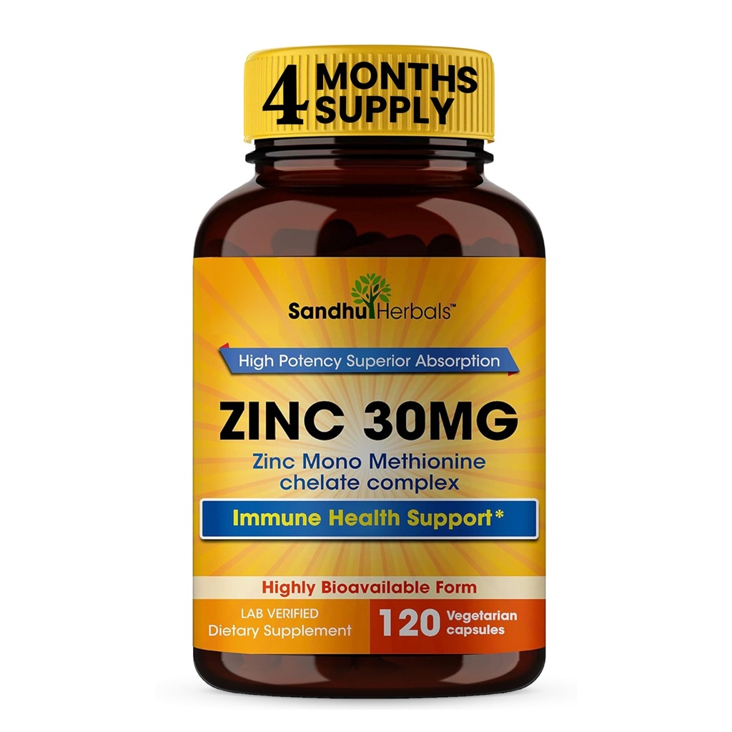 SANDHUHERBALS Ψευδάργυρος 30mg κάψουλες για άνδρες και γυναίκες 