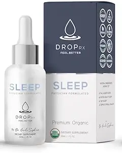 DropRx Sleep by Dr. Nicole Safier – Μελατονίνη Drops with Passion Flower, Ashwagandha & Magnolia Bark Extract – Βιολογικό, μη ΓΤΟ, Vegan, Χωρίς γλουτένη, Kosher – Κατασκευασμένο στις ΗΠΑ (2 Fl Oz)