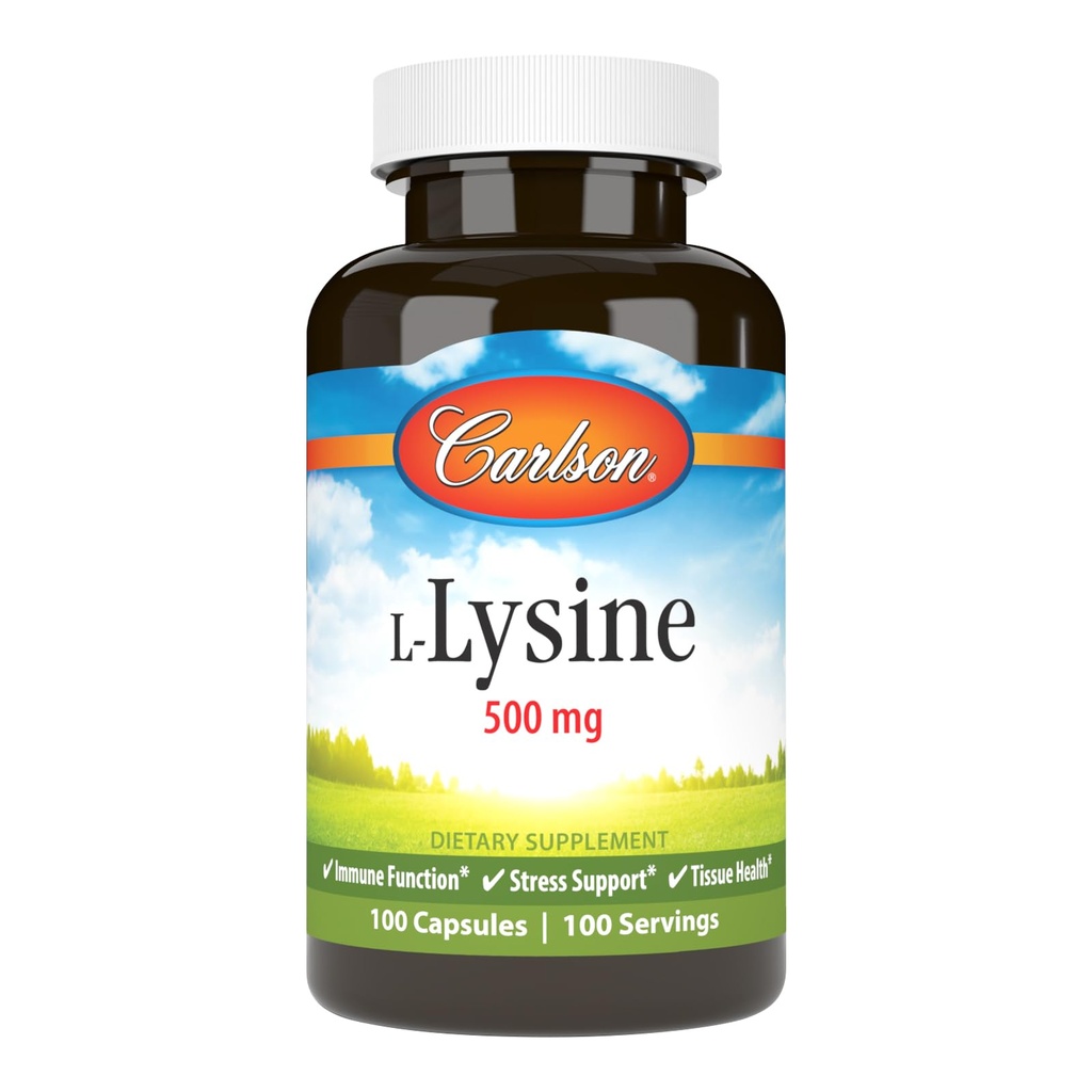 Carlson Labs L-Lysine, 500mg, 100 Κάψουλες