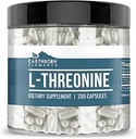 Earthborn Elements L-Threonine 200 Capsules, Essential Amino Acid, Pure & Undiluted, No Additives