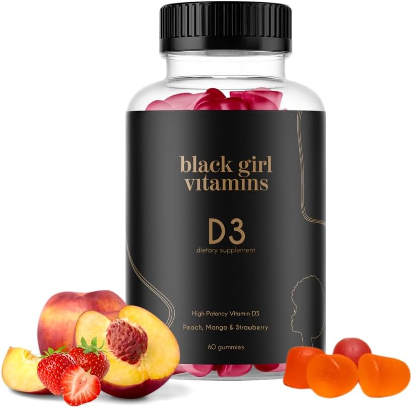 Black Girl Βιταμίνες - Βιταμίνη D3 Gummies, για ανοσοποίηση, ενέργεια, και υποστήριξη των οστών, 2000IU (50mcg) Βιταμίνη D ανά υπηρεσία, χωρίς γλουτένη Βιταμίνη D Gummies