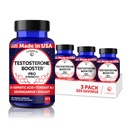 Lunakai USA Made Natural Testosterone Booster for Men with Tongkat Ali, Ashwagandha & Shilajit - Testosterone Supplement for Strength, Energy & Stamina - 3 Pack