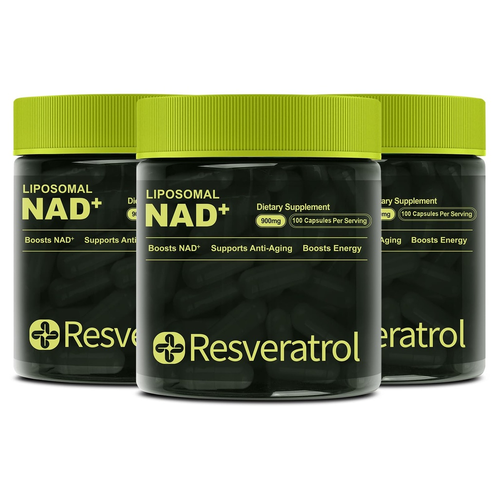NAD+ Supplement, NAD Nicotinamide Riboside Resveratrol, Liposomal NAD - NMNH Supplement Alternative for Anti-Aging, Mental Clarity & Cellular Energy – 3PCS