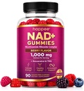 Happee NAD+ Gummies Supplement for Women & Men, Sugar-Free 1,000mg 90 Ct | Healthy Aging, Energy, & Focus 5-in-1 NAD Plus Resveratrol, Nicotinamide Riboside 500mg NR, TMG, Quercetin, & CoQ10