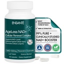 ENSANTE Advanced NAD+ Supplement 500mg with Resveratrol, Quercetin, Nicotinamide Riboside, NAD Supplement for Women Men for Cellular Longevity, Anti Aging, Cognitive Support, 60 Veggie Capsules, USA