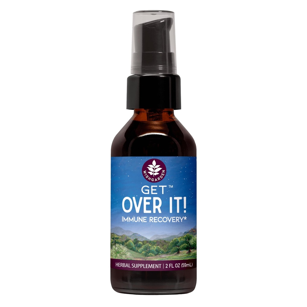 WishGarden Herbs Get Over It! Immune Support Supplement - Liquid Herbal Tincture with Goldenseal & Burdock Root - Lung, Sinus & Cough Support for Lingering Cold Symptoms - Vegan, 2oz