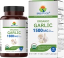 Brieofood Organic Σκόρδο 1500mg, 45 μερίδες, χορτοφαγικά, Χωρίς γλουτένη, 90 χορτοφαγικά δισκία
