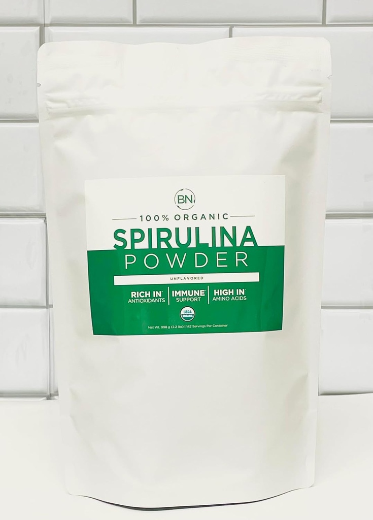 Spirulina σκόνη οργανική 1kg/2.2lb -285 εξυπηρετούν 3,5g μέγεθος - USDA Certified - RAW Θρεπτικό πόνο Πάνω από 70% πρωτεΐνη ανά υπηρεσία - πορώδη πηγή Vegan πρωτεΐνη - Superfood