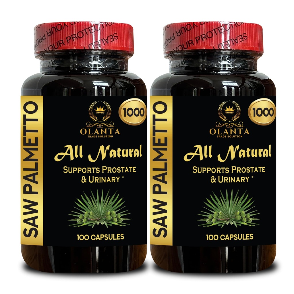 Saw Palmetto Extract 1000mg – Men’s Vitality Support - Traditional herb for Men - Support Normal Urination Frequency – 2 Bottles 200 Counts