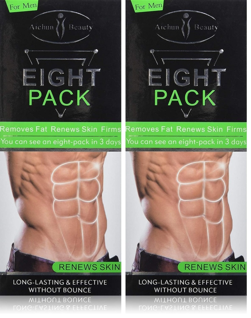 AICHUN BEAUTY Eight Pack for Men Strong Waist Manly Torso Smooth Lines Press Fitness Belly Burning Muscle Fat Remove Renews Skin Weight Loss Slimming Cream 170g (Pack of 2)