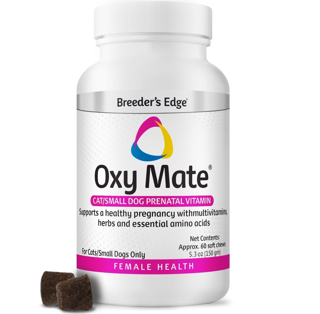 Breder's Edge Oxy Mate Dog and Cat Προγεννητικές Βιταμίνες, Πλήρης Βιταμίνη για Έγκυους Σκύλους και Γάτες Εμπλουτισμένη με Απαραίτητα θρεπτικά συστατικά για Υγιείς Μαμάδες και Λίτερς, 60ct Small Dog & Cat
