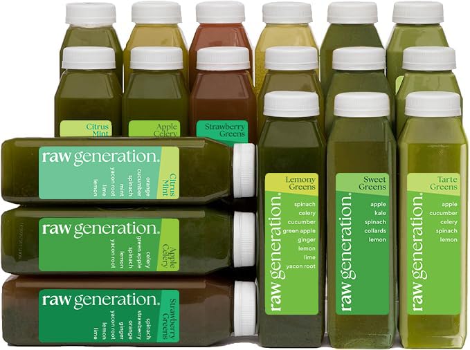 Ακατέργαστη παραγωγή Βαθιά καθαρισμού Detox – 3 ημέρες καθαρισμού χυμός με 60% λιγότερη ζάχαρη για απώλεια βάρους, ενέργεια, καθαρότερο δέρμα & ουλές υγεία – 18 chlorophyl-packed Juices to Detox Your Body and Reset Your Diet (Assorment May Vary)