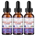 GREENPEOPLE Kidney Cleanse Detox & Repair - 27-In-1 Kidney & Liver Drops with 20:1 Cranberry Extract & Chanca Piedra, Alcohol-Free Supplement for Urinary Tract & Liver Support (2 Oz 3 Pack, Blueberry)