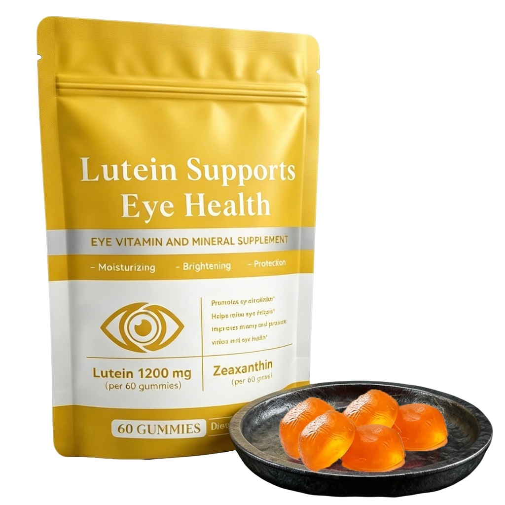 Lutein & Zeaxanthin Gummies - Eye Health Supplement with 20mg Lutein & 4mg Zeaxanthin - Lutein Gummies with Vitamins A, C, E - Naturally Flavored 60 Count