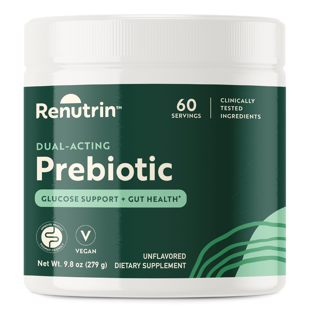 Dual-Acting Prebiotic - Great Source of Fiber - FODMAP Certified, Promotes Regularity, Gut & Metabolic Health, Digestive and Immune Support - Unflavored - 1 Count - 60 Servings