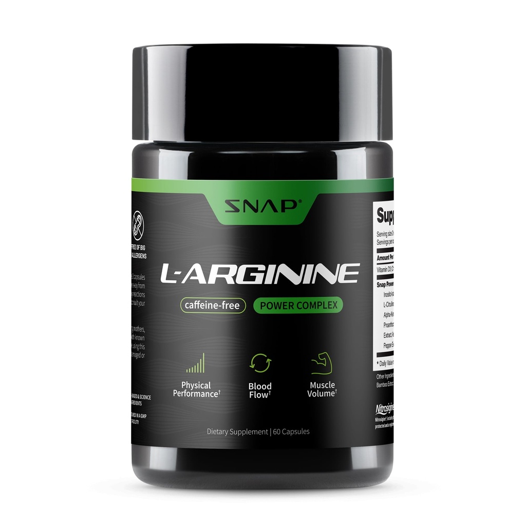 Συμπληρώματα L Arginine Κάψουλες - Υποστηρίζει τη φυσική ενέργεια, την αυξημένη ροή του αίματος και την ανάπτυξη των μυών και Cardio Υγεία, 60 κάψουλες χορτοφάγων (30 υπηρεσίες, 1 μήνας προμήθεια)
