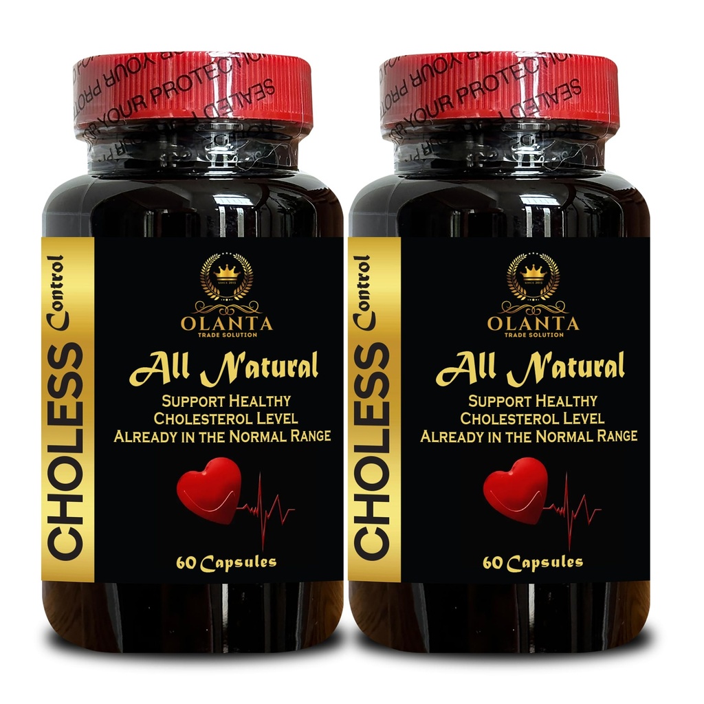 Choless Control Complex for Cholesterol Wellness Already in Healthy Normal Range & Daily Herbal Support Gluten Free, Vegan - 2 Bottles 120 Capsules