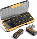 AM PM Pill Organizer 2 φορές την ημέρα, 7 ημέρα Χάπια κουτί Εβδομαδιαία Pill Organizer Ταξίδι με Χωριστό δοχείο, Φορητή Ημερήσια Ιατρική Planner θήκη για βιταμίνη, ιχθυέλαια, συμπληρώματα (BlackGold)