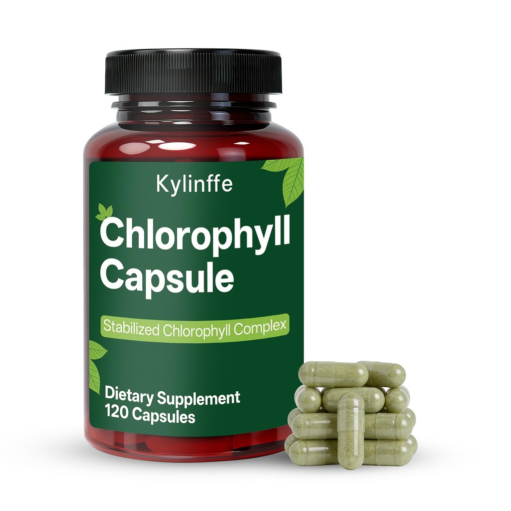 Chlorophyll Capsules 350mg Sodium Copper Chlorophyllin, Internal Freshness, Daily Wellness, Digestive & Antioxidant Support, 100% Vegan Capsules, Non-GMO, Gluten Free, 120 Capsules
