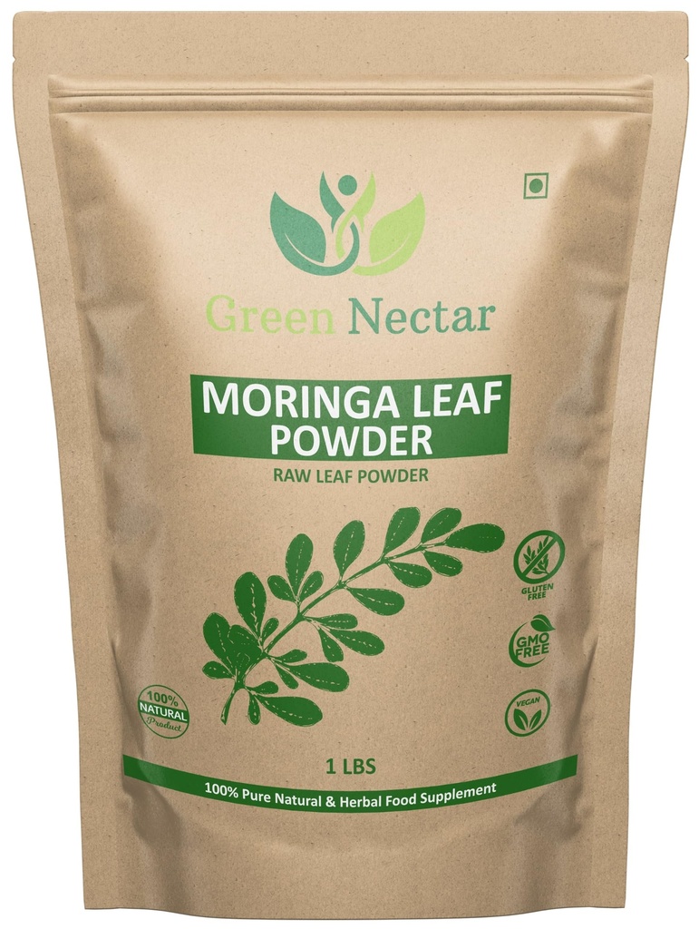 Moringa Oleifera Raw Leaf Powder 16 Ounces (1 lb), Pure Tender Leaves